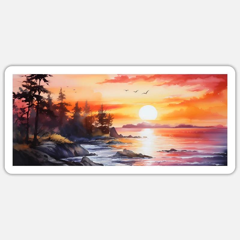 sunset - Sticker size S (10 x 10 cm) - white matte