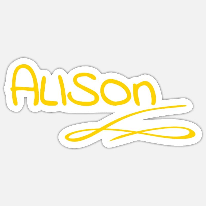 Alison comme prénom - Sticker taille S (10 x 10 cm) - blanc mat