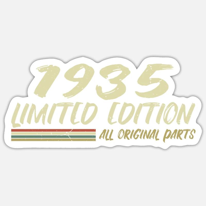 1935 Geburtstagsgeschenkidee 1935 Sticker Größe S (10 x 10 cm)