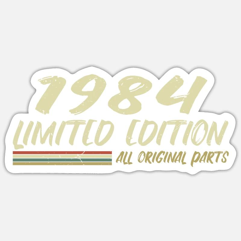 1984 Geburtstagsgeschenkidee 1984 - Sticker Größe S (10 x 10 cm) - Mattweiß