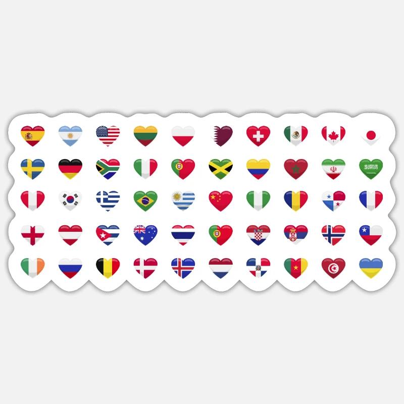 Drapeaux internationaux du monde - Drapeaux des pays Sticker taille S (10 x 10 cm)