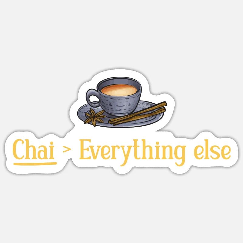Chai Tee Masala Chai - Sticker Größe S (10 x 10 cm) - Mattweiß