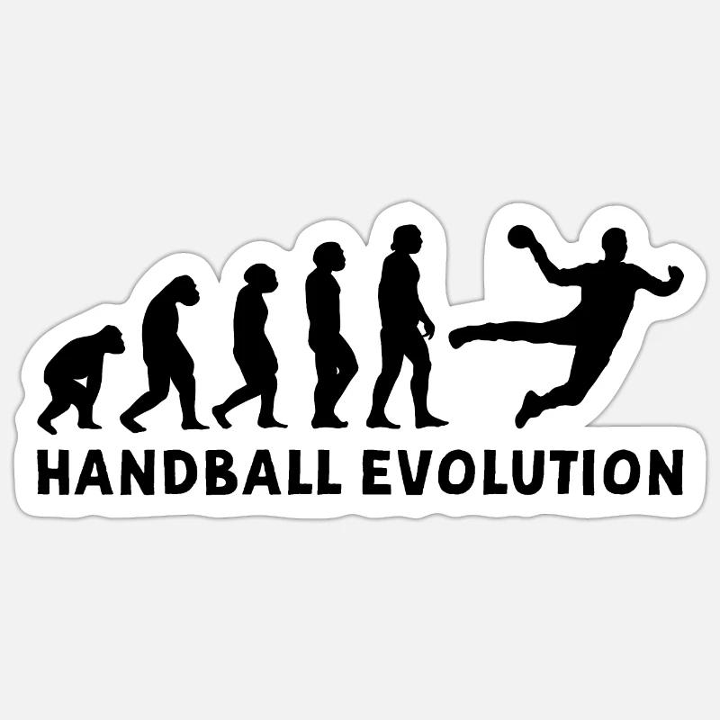 Handball Evolution I - noir - Sticker taille S (10 x 10 cm) - blanc mat