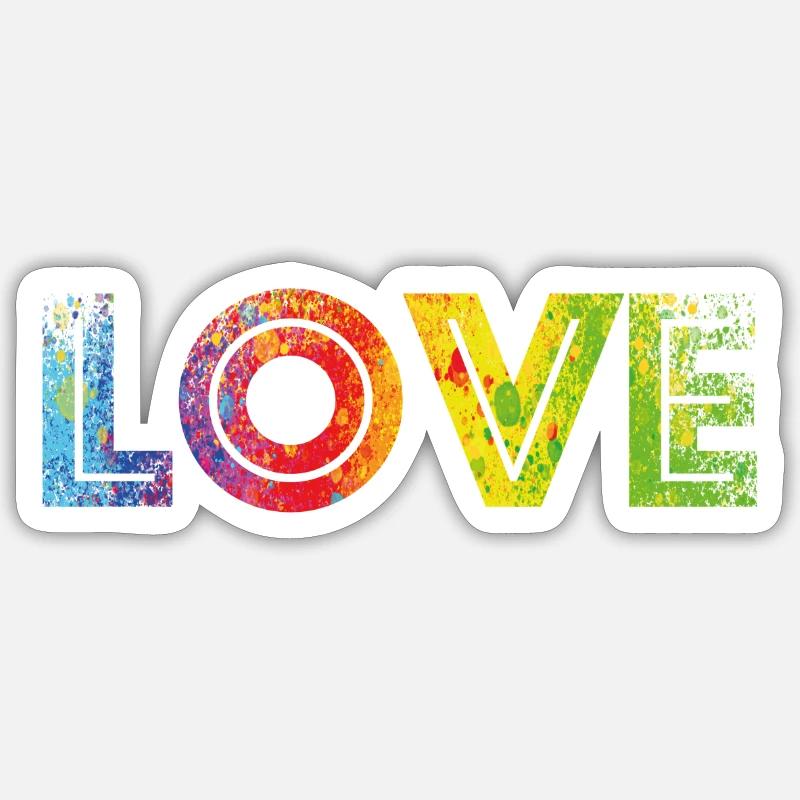 Couleurs de l’AMOUR mouchetées Sticker taille S (10 x 10 cm)