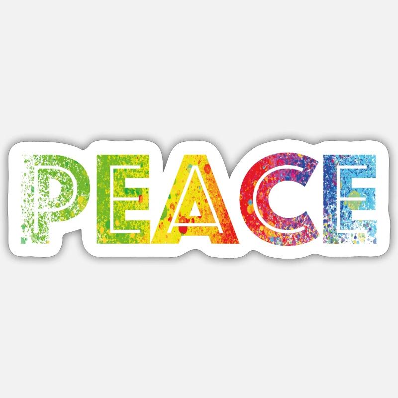 PEACE colours speckled - Sticker size S (10 x 10 cm) - white matte