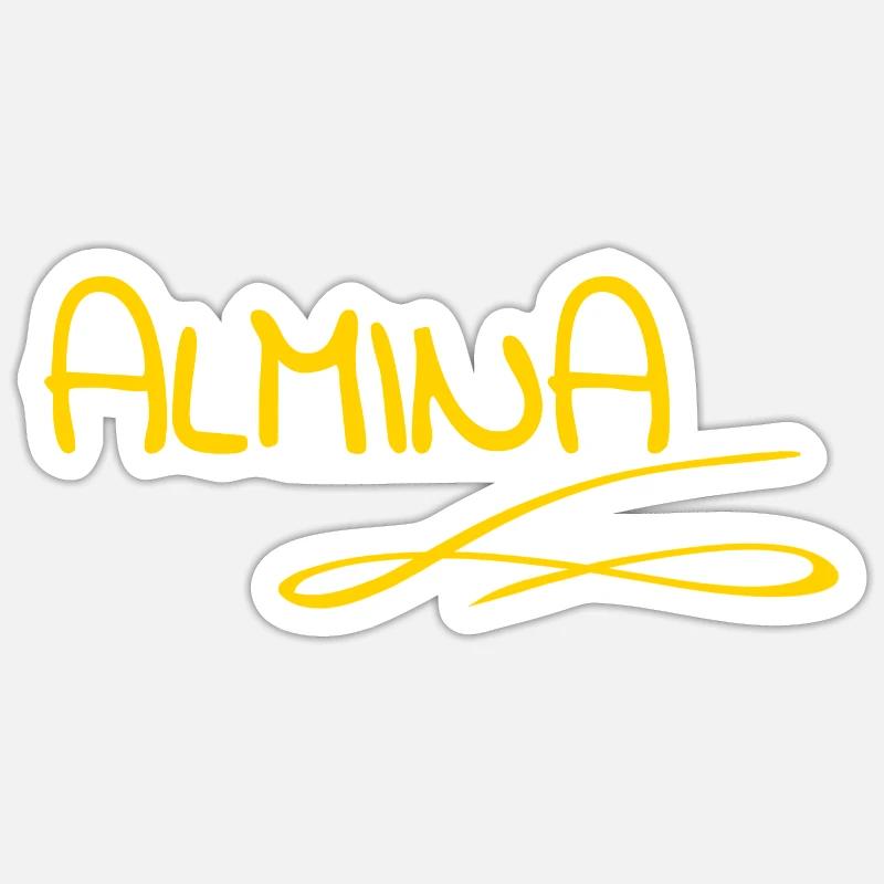 First name Almina - Sticker size S (10 x 10 cm) - white matte