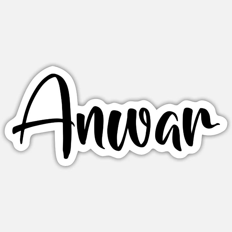 Name - Anwar - Sticker size S (10 x 10 cm) - white matte