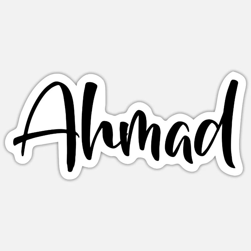 Name - Ahmad - Sticker size S (10 x 10 cm) - white matte