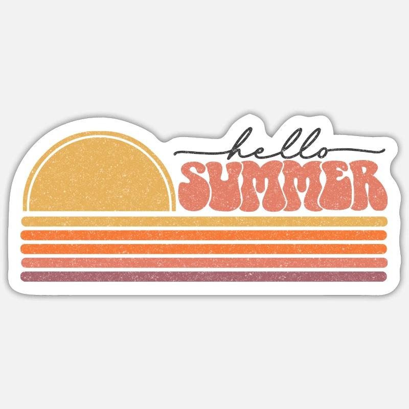 Été - Sticker taille S (10 x 10 cm) - blanc mat