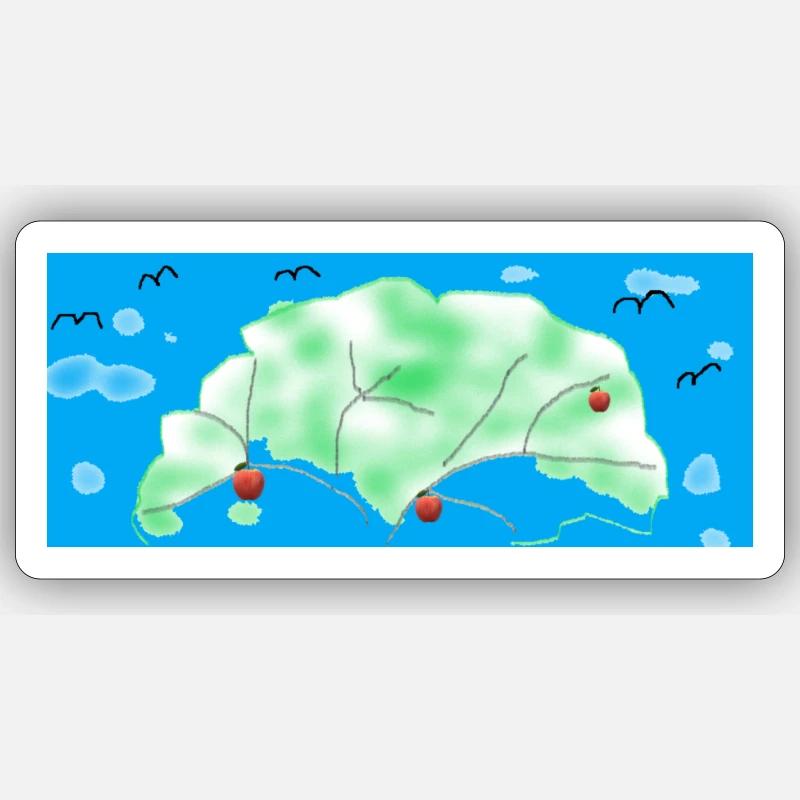 pommier - Sticker taille S (10 x 10 cm) - blanc mat