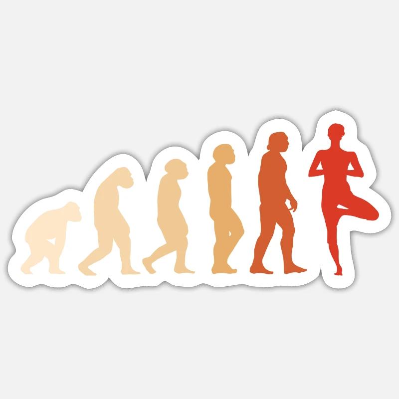 Yogi Evolution Yoga - Sticker taille S (10 x 10 cm) - blanc mat