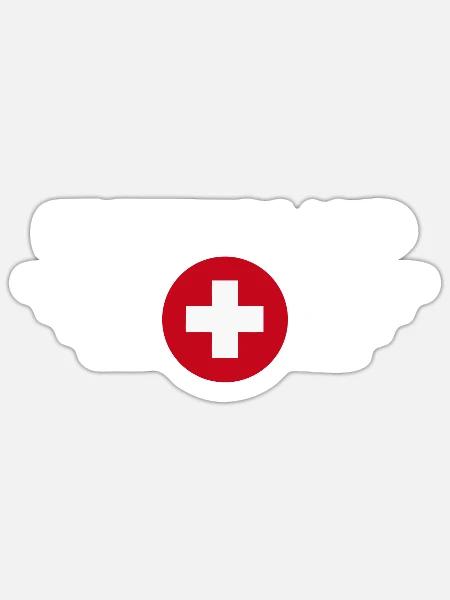 Entdecke die Schweiz mit einzigartigen T-Shirt - Sticker Größe S (10 x 10 cm) - Mattweiß