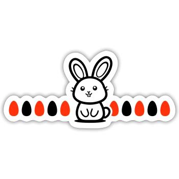 Hase Ostern - Sticker Größe S (10 x 10 cm) - Mattweiß - Vorne