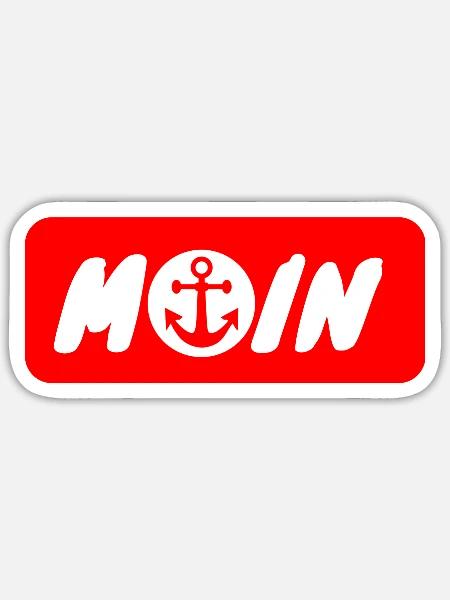 Stadt Hamburg Moin HH Anker Hamburch St. Pauli - Sticker Größe S (10 x 10 cm) - Mattweiß