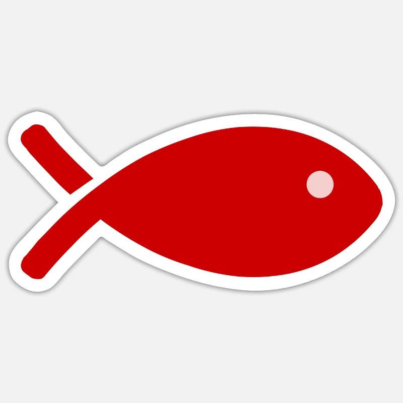 FISCH - Sticker Größe S (10 x 10 cm) - Mattweiß