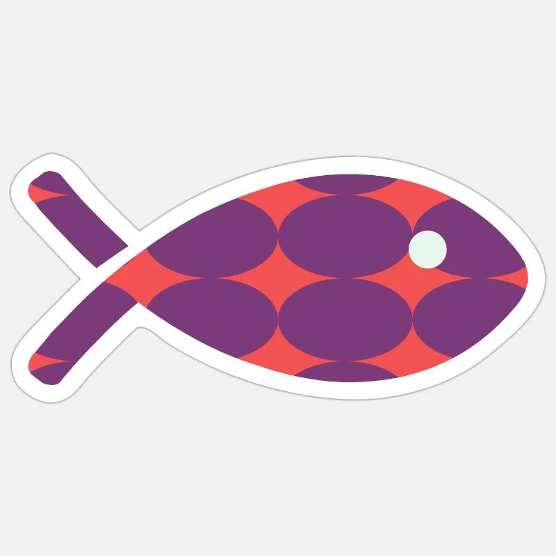 POISSON - Sticker taille S (10 x 10 cm) - blanc mat