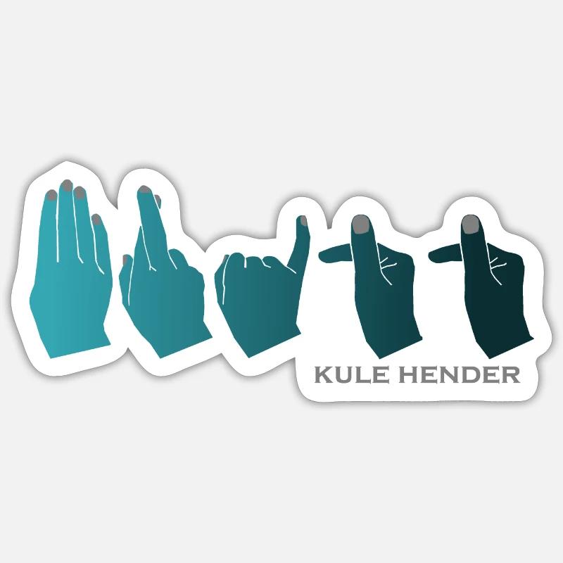 Hand alphabet Britt petrol gradient - Sticker size S (10 x 10 cm) - white matte