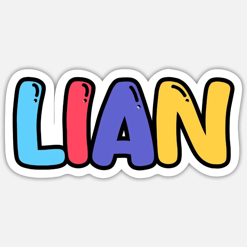 Name - Lian - Sticker size S (10 x 10 cm) - white matte