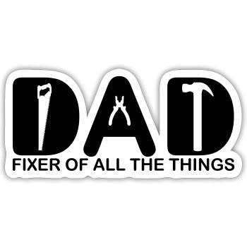 Papa. Fixierer aller Dinge. - Sticker Größe S (10 x 10 cm) - Mattweiß - Vorne