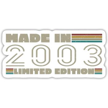 Jahrgang 2003 2003 Jahrgang 2003 Geburtstagsgeschenk - Sticker Größe S (10 x 10 cm) - Mattweiß - Vorne