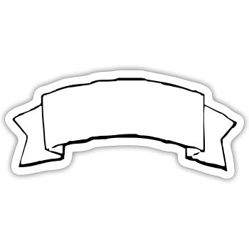 Bannière décorative, Titre/En-tête du cadre de texte - Sticker taille S (10 x 10 cm) - blanc mat - Devant