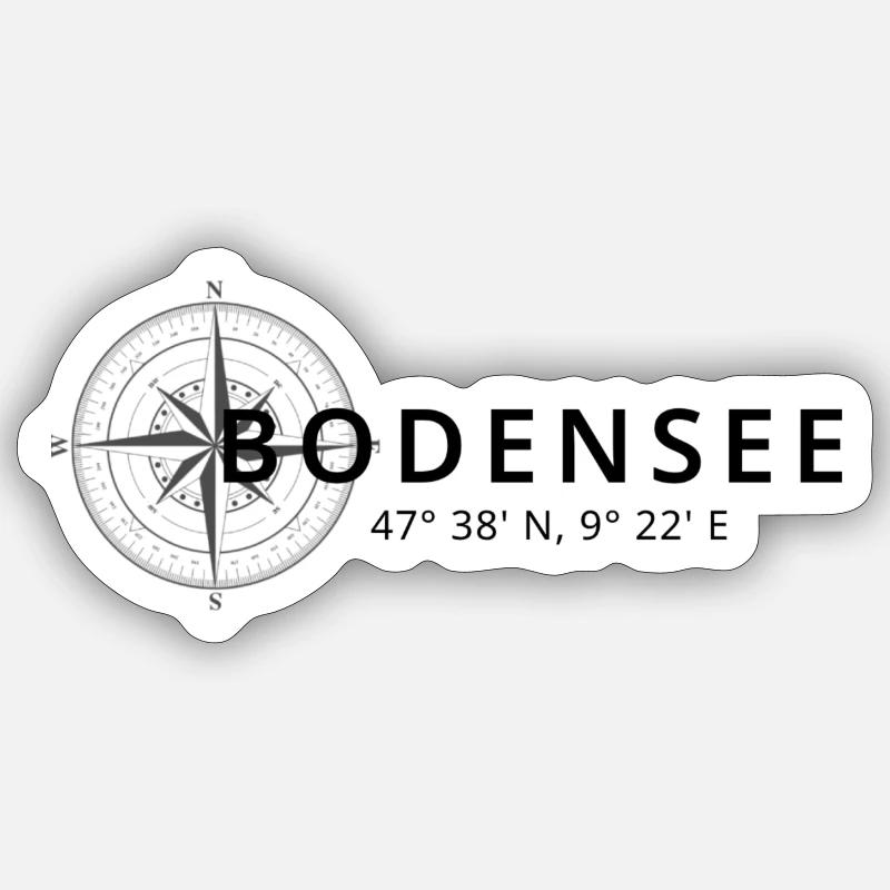 Bodensee Kompass Design Sticker Größe S (10 x 10 cm)