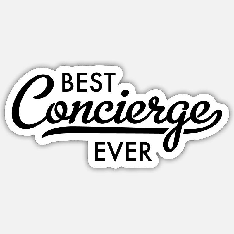 Concierge - Sticker taille S (10 x 10 cm) - blanc mat