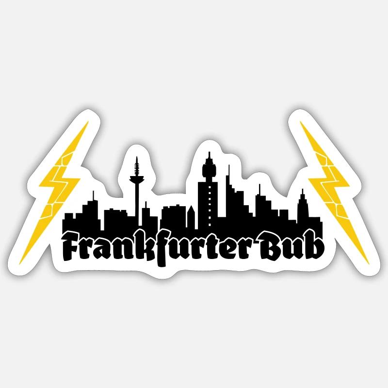 Frankfurter Bub ffm skyline - Sticker Größe S (10 x 10 cm) - Mattweiß