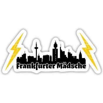 Frankfurter Maedsche ffm skyline - Sticker Größe S (10 x 10 cm) - Mattweiß - Vorne