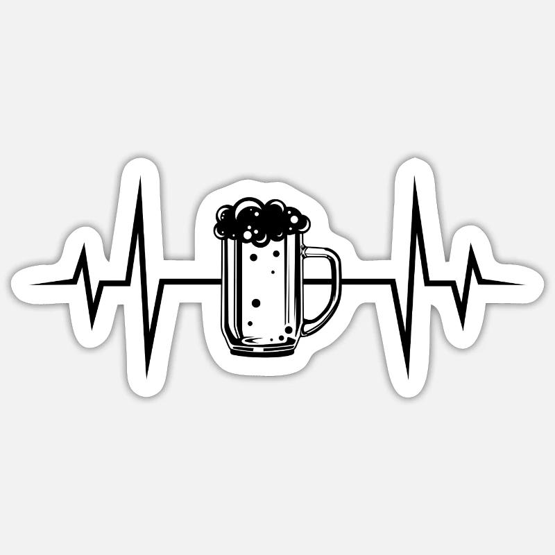 Icône de la bière puls - Sticker taille S (10 x 10 cm) - blanc mat