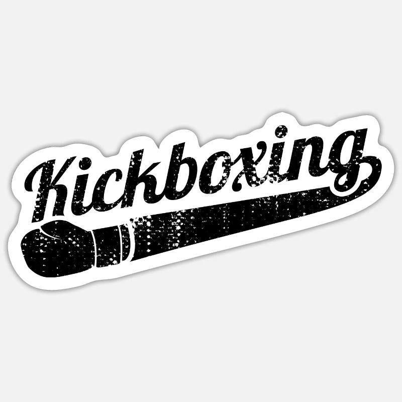 Kickboxing - Sticker taille S (10 x 10 cm) - blanc mat