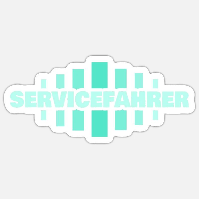 Beruf Servicefahrer - Sticker Größe S (10 x 10 cm) - Mattweiß