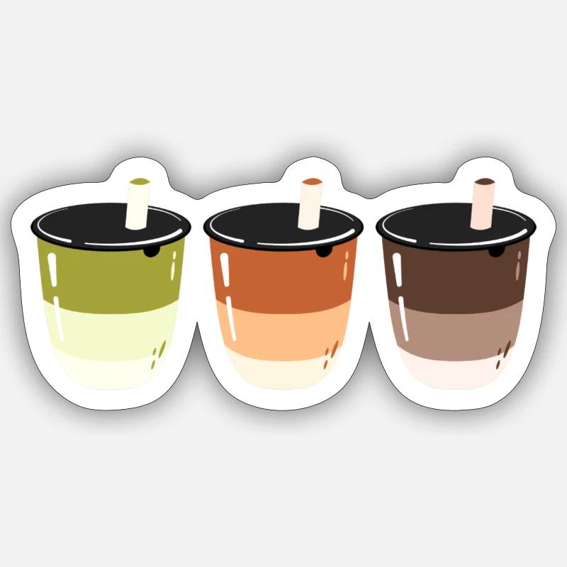Bubble Tea- Drink- Logo design - Sticker size S (10 x 10 cm) - white matte
