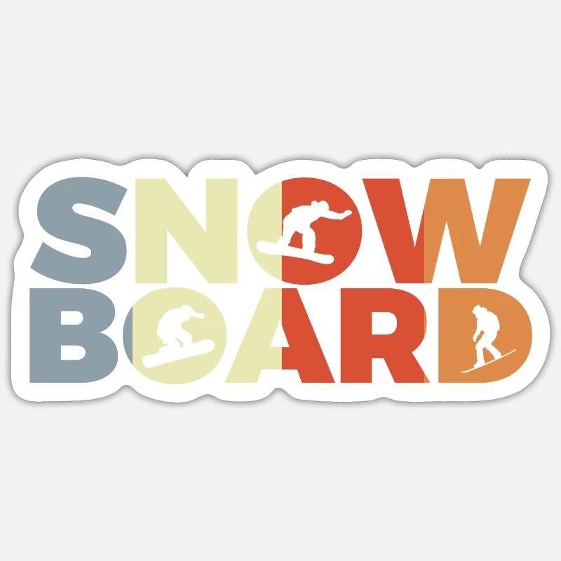 Amateurs de snowboard - Sticker taille S (10 x 10 cm) - blanc mat