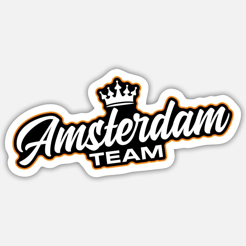 Amsterdam Team - Sticker size S (10 x 10 cm) - white matte