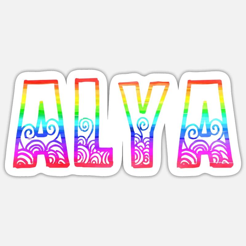 Alya RS Arc-en-ciel - Sticker taille S (10 x 10 cm) - blanc mat