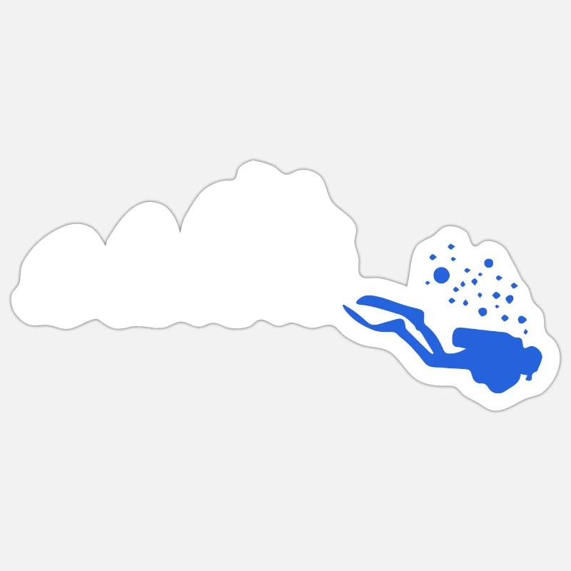 Plongeurs Diving Evolution - Sticker taille S (10 x 10 cm) - blanc mat