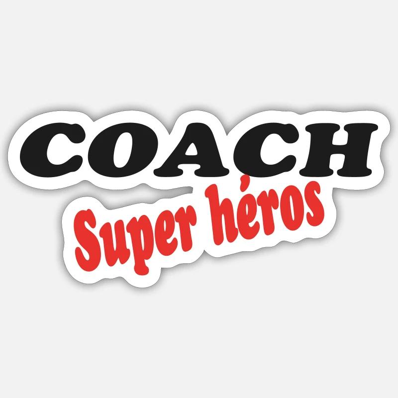 Superhelden-COACH - Sticker Größe S (10 x 10 cm) - Mattweiß