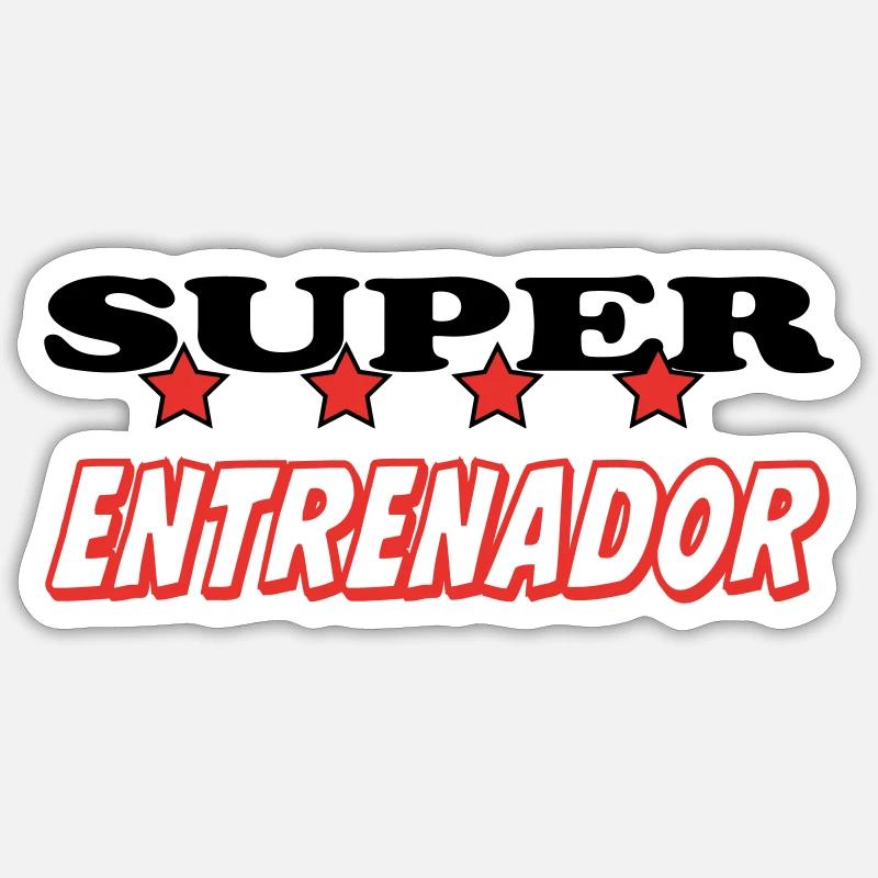 SUPER ENTRENADOR - Sticker taille S (10 x 10 cm) - blanc mat