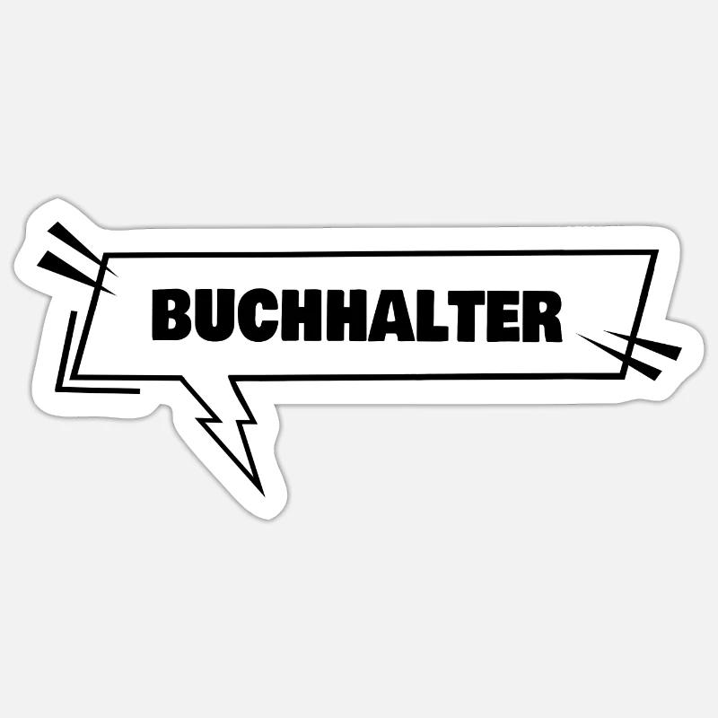 Buchhalter - Sticker Größe S (10 x 10 cm) - Mattweiß