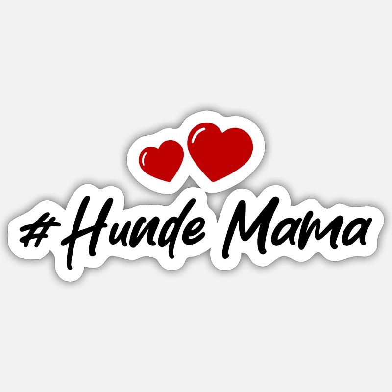 Hunde Mama - Sticker Größe S (10 x 10 cm) - Mattweiß