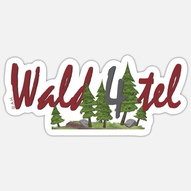 Wald4tel - Sticker size S (10 x 10 cm) - white matte