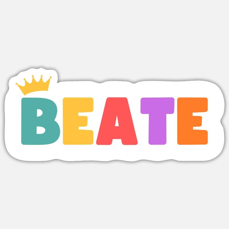 Beate! Customizable - Sticker size S (10 x 10 cm) - white matte