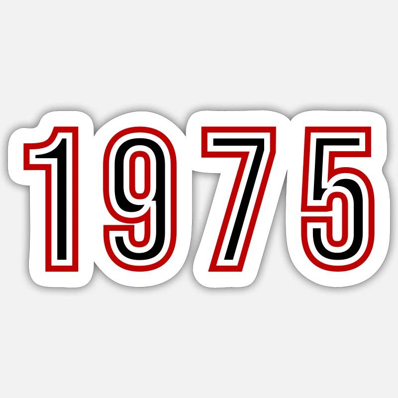 1975 Numéro de l’année - Sticker taille S (10 x 10 cm) - blanc mat