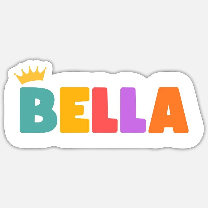 Bella! Personnalisable - Sticker taille S (10 x 10 cm) - blanc mat