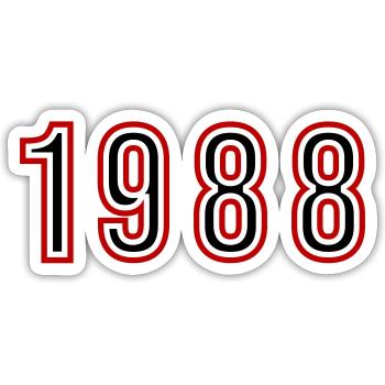 1988 Year Number - Sticker size S (10 x 10 cm) - white matte - Front