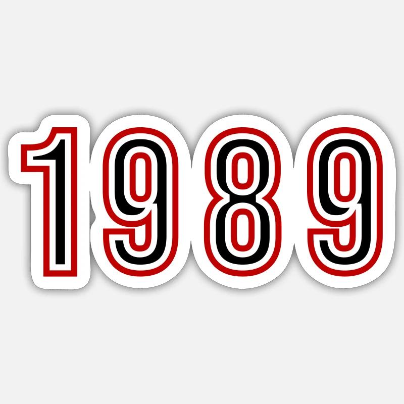 1989 Numéro de l’année - Sticker taille S (10 x 10 cm) - blanc mat