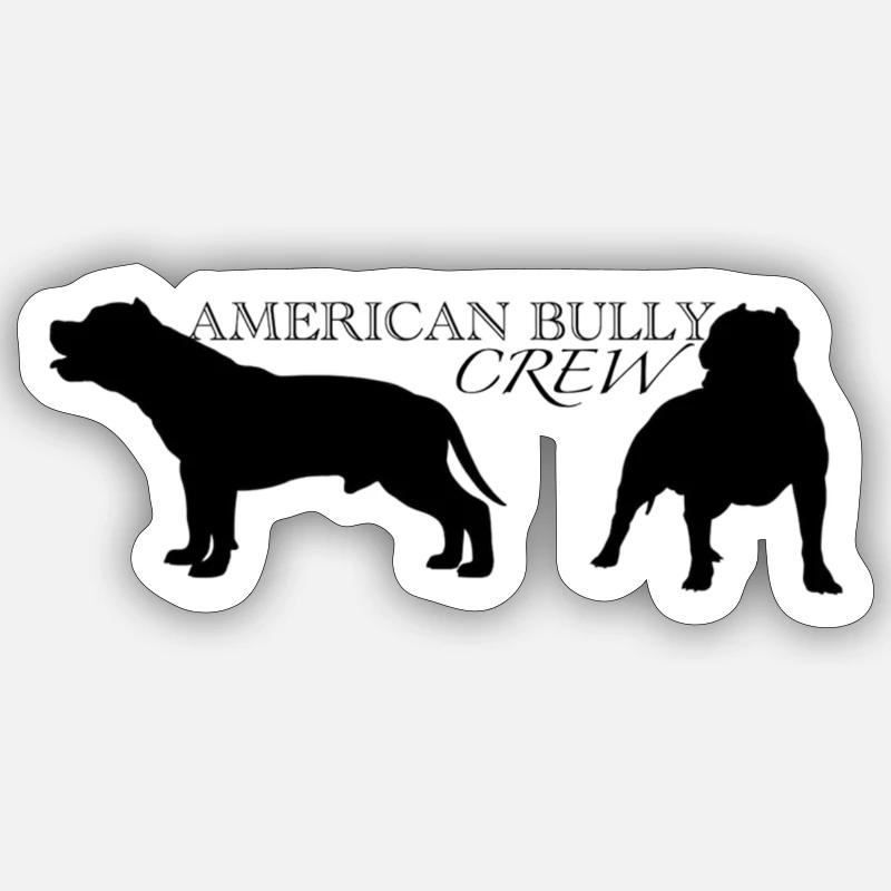 Amercian Bully Crew - Sticker taille S (10 x 10 cm) - blanc mat