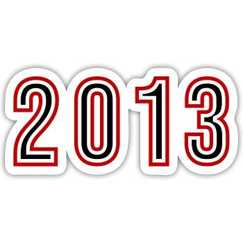 2010 Year Number - Sticker size S (10 x 10 cm) - white matte - Front