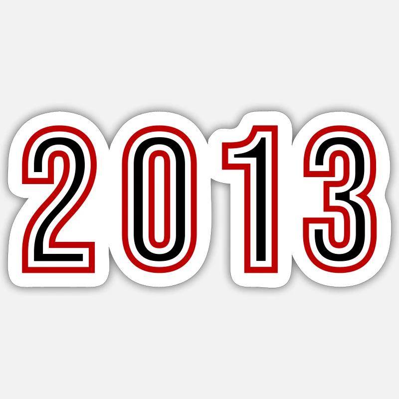 2013 Year Number - Sticker size S (10 x 10 cm) - white matte